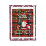 Personalized Gift Tartan Plaid Blanket Clan Stewart Stuart of Bute With Funny Santa Snowman Reindeer Merry Christmas Fleece Blanket, Home Living Room, Plaid Blanket, Tartan Blanket, Scottish Blanket, Buffalo fleece blanket, Christmas Blanket