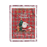 Personalized Gift Tartan Plaid Blanket Clan Moubray With Funny Santa Snowman Reindeer Merry Christmas Fleece Blanket, Home Living Room, Plaid Blanket, Tartan Blanket, Scottish Blanket, Buffalo fleece blanket, Christmas Blanket
