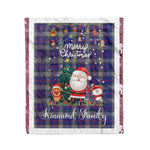 Personalized Gift Tartan Plaid Blanket Clan Kinnaird With Funny Santa Snowman Reindeer Merry Christmas Fleece Blanket, Home Living Room, Plaid Blanket, Tartan Blanket, Scottish Blanket, Buffalo fleece blanket, Christmas Blanket