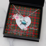 Sea Turtle Necklace Gift for My Beautiful Girlfriend Valentines Necklace Clan MacDuff Tartan Blue Turtle Necklace