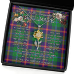 To My Beautiful Soulmate Sunflower Necklace In Your Eyes I Have Found My Home Clan Young Tartan Jewelry For Girlfriend, Tartan Sunflower Pendant Necklace, Scottish Tartan Jewelry, valentine necklace, necklace girlfriend, necklace for wife, cute necklaces for girlfriend, jewelry for girlfriend, to my soulmate necklace, to my future wife necklace