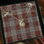 To My Beautiful Soulmate Necklace In Your Eyes I Have Found My Home Clan Cunningham Burgundy Tartan Wishbone Dancing Necklace