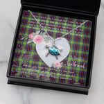 Sea Turtle Necklace Gift for My Beautiful Girlfriend Valentines Necklace Clan Clephane Tartan Blue Turtle Necklace