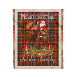 Personalized Gift Plaid Tartan Blanket Clan Fairlie With Moose Lover Xmas Gift Santa Riding Christmas Fleece Blanket