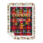 Personalized Gift Tartan Plaid Blanket Clan Wauchope With Christmas Cookie Baking Crew Christmas Gift Sherpa Blanket, tartan sherpa blanket,buffalo plaid sherpa blanket,christmas sherpa blanket,Christmas Throw Blanket,green plaid sherpa blanket,green sherpa blanket