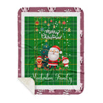 Personalized Gift Tartan Plaid Blanket Clan Masterton With Funny Santa Snowman Reindeer Merry Christmas Gift Sherpa Blanket, blue plaid sherpa blanket,blue tartan sherpa blanket,Buchan,buffalo plaid sherpa blanket,christmas sherpa blanket,Christmas Throw Blanket
