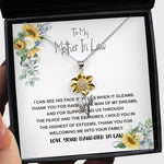 Sunflower Pendant Necklace - Mother-In-Law Necklace, Mother In Law Necklace Gift - Man Of My Dream Necklace From Your Daughter In Law
