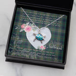 Sea Turtle Necklace Gift for My Beautiful Girlfriend Valentines Necklace Clan Kennedy Tartan Blue Turtle Necklace