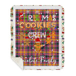 Personalized Gift Tartan Plaid Blanket Clan Jacobite With Christmas Cookie Baking Crew Christmas Gift Sherpa Blanket, tartan sherpa blanket,buffalo plaid sherpa blanket,christmas sherpa blanket,Christmas Throw Blanket,green plaid sherpa blanket,green sherpa blanket