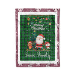 Personalized Gift Tartan Plaid Blanket Clan Innes Hunting With Funny Santa Snowman Reindeer Merry Christmas Fleece Blanket, Home Living Room, Plaid Blanket, Tartan Blanket, Scottish Blanket, Buffalo fleece blanket, Christmas Blanket