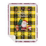 Personalized Gift Tartan Plaid Blanket Clan Barclay With Funny Santa Snowman Reindeer Merry Christmas Gift Sherpa Blanket, blue plaid sherpa blanket,blue tartan sherpa blanket,Buchan,buffalo plaid sherpa blanket,christmas sherpa blanket,Christmas Throw Blanket