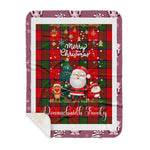 Personalized Gift Tartan Plaid Blanket Clan Donnachaidh Robertson With Funny Santa Snowman Reindeer Merry Christmas Gift Sherpa Blanket, blue plaid sherpa blanket,blue tartan sherpa blanket,Buchan,buffalo plaid sherpa blanket,christmas sherpa blanket,Christmas Throw Blanket