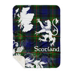 Sherpa Blanket - Tartan Blanket Thistle and Lion Scottish Clan Gunn Plaid Blanket, plaid sherpa blanket queen,purple sherpa blanket,queen sherpa blanket,queen size sherpa blanket,red sherpa blanket,scottish tartan blankets,sherpa blanket,sherpa christmas blanket