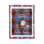 Personalized Gift Tartan Plaid Blanket Clan Trotter With Funny Santa Snowman Reindeer Merry Christmas Fleece Blanket, Home Living Room, Plaid Blanket, Tartan Blanket, Scottish Blanket, Buffalo fleece blanket, Christmas Blanket