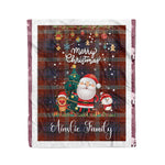 Personalized Gift Tartan Plaid Blanket Clan Ainslie With Funny Santa Snowman Reindeer Merry Christmas Fleece Blanket, Home Living Room, Plaid Blanket, Tartan Blanket, Scottish Blanket, Buffalo fleece blanket, Christmas Blanket