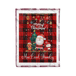Personalized Gift Tartan Plaid Blanket Clan MacLeod Of Raasay With Funny Santa Snowman Reindeer Merry Christmas Fleece Blanket, Home Living Room, Plaid Blanket, Tartan Blanket, Scottish Blanket, Buffalo fleece blanket, Christmas Blanket