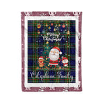 Personalized Gift Tartan Plaid Blanket Clan Colquhoun With Funny Santa Snowman Reindeer Merry Christmas Fleece Blanket, Home Living Room, Plaid Blanket, Tartan Blanket, Scottish Blanket, Buffalo fleece blanket, Christmas Blanket
