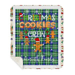 Personalized Gift Tartan Plaid Blanket Clan Learmonth With Christmas Cookie Baking Crew Christmas Gift Sherpa Blanket, tartan sherpa blanket,buffalo plaid sherpa blanket,christmas sherpa blanket,Christmas Throw Blanket,green plaid sherpa blanket,green sherpa blanket