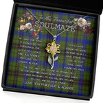 To My Beautiful Soulmate Sunflower Necklace In Your Eyes I Have Found My Home Clan Dawson Tartan Jewelry For Girlfriend, Tartan Sunflower Pendant Necklace, Scottish Tartan Jewelry, valentine necklace, necklace girlfriend, necklace for wife, cute necklaces for girlfriend, jewelry for girlfriend, to my soulmate necklace, to my future wife necklace