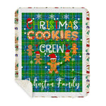 Personalized Gift Tartan Plaid Blanket Clan Johnston With Christmas Cookie Baking Crew Christmas Gift Sherpa Blanket, tartan sherpa blanket,buffalo plaid sherpa blanket,christmas sherpa blanket,Christmas Throw Blanket,green plaid sherpa blanket,green sherpa blanket