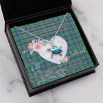 Sea Turtle Necklace Gift for My Beautiful Girlfriend Valentines Necklace Clan Shaw Ancient Tartan Blue Turtle Necklace