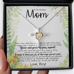 To My Amazing Mom Necklace From Son Little Boy You Taught Me Right Mom Birthday Gift For Her , Mother's Day Cross Necklace