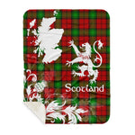 Sherpa Blanket - Tartan Blanket Thistle and Lion Scottish Clan Auchinleck Plaid Blanket, plaid sherpa blanket queen,purple sherpa blanket,queen sherpa blanket,queen size sherpa blanket,red sherpa blanket,scottish tartan blankets,sherpa blanket,sherpa christmas blanket