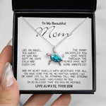 Opal Turtle Necklace - To My Beautiful Mom - I'm So Blessed That You Are My Mother - Love Your Son, Mother's Day Necklace