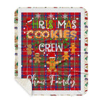 Personalized Gift Tartan Plaid Blanket Clan Shaw With Christmas Cookie Baking Crew Christmas Gift Sherpa Blanket, tartan sherpa blanket,buffalo plaid sherpa blanket,christmas sherpa blanket,Christmas Throw Blanket,green plaid sherpa blanket,green sherpa blanket