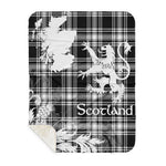 Sherpa Blanket - Tartan Blanket Thistle and Lion Scottish Clan Menzies Modern Plaid Blanket, plaid sherpa blanket queen,purple sherpa blanket,queen sherpa blanket,queen size sherpa blanket,red sherpa blanket,scottish tartan blankets,sherpa blanket,sherpa christmas blanket