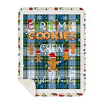 Personalized Gift Tartan Plaid Blanket Clan Campbell Dress With Christmas Cookie Baking Crew Christmas Gift Sherpa Blanket, tartan sherpa blanket,buffalo plaid sherpa blanket,christmas sherpa blanket,Christmas Throw Blanket,green plaid sherpa blanket,green sherpa blanket