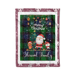 Personalized Gift Tartan Plaid Blanket Clan Stewart Old Modern With Funny Santa Snowman Reindeer Merry Christmas Fleece Blanket, Home Living Room, Plaid Blanket, Tartan Blanket, Scottish Blanket, Buffalo fleece blanket, Christmas Blanket