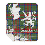 Sherpa Blanket - Tartan Blanket Thistle and Lion Scottish Clan Shaw Green Modern Plaid Blanket, plaid sherpa blanket queen,purple sherpa blanket,queen sherpa blanket,queen size sherpa blanket,red sherpa blanket,scottish tartan blankets,sherpa blanket,sherpa christmas blanket