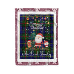 Personalized Gift Tartan Plaid Blanket Clan MacLeod With Funny Santa Snowman Reindeer Merry Christmas Fleece Blanket, Home Living Room, Plaid Blanket, Tartan Blanket, Scottish Blanket, Buffalo fleece blanket, Christmas Blanket