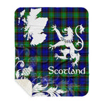 Sherpa Blanket - Tartan Blanket Thistle and Lion Scottish Clan Sempill Plaid Blanket, plaid sherpa blanket queen,purple sherpa blanket,queen sherpa blanket,queen size sherpa blanket,red sherpa blanket,scottish tartan blankets,sherpa blanket,sherpa christmas blanket