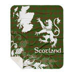 Sherpa Blanket - Tartan Blanket Thistle and Lion Scottish Clan MacAlister of Glenbarr Hunting Plaid Blanket, plaid sherpa blanket queen,purple sherpa blanket,queen sherpa blanket,queen size sherpa blanket,red sherpa blanket,scottish tartan blankets,sherpa blanket,sherpa christmas blanket