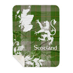 Sherpa Blanket - Tartan Blanket Thistle and Lion Scottish Clan Cunningham Dress Green Dancers Plaid Blanket, plaid sherpa blanket queen,purple sherpa blanket,queen sherpa blanket,queen size sherpa blanket,red sherpa blanket,scottish tartan blankets,sherpa blanket,sherpa christmas blanket
