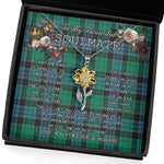 To My Beautiful Soulmate Sunflower Necklace In Your Eyes I Have Found My Home Clan Stewart Ancient Tartan Jewelry For Girlfriend, Tartan Sunflower Pendant Necklace, Scottish Tartan Jewelry, valentine necklace, necklace girlfriend, necklace for wife, cute necklaces for girlfriend, jewelry for girlfriend, to my soulmate necklace, to my future wife necklace