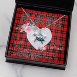 Sea Turtle Necklace Gift for My Beautiful Girlfriend Valentines Necklace Clan Ramsay Tartan Blue Turtle Necklace