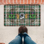 Doormat - Welcome Mat Scottish Clan Badge Craig Ancient Tartan Door Mat, Plaid Doormat With Thistle and Two Lion Scottish