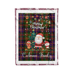 Personalized Gift Tartan Plaid Blanket Clan Cochrane With Funny Santa Snowman Reindeer Merry Christmas Fleece Blanket, Home Living Room, Plaid Blanket, Tartan Blanket, Scottish Blanket, Buffalo fleece blanket, Christmas Blanket