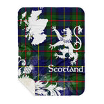 Sherpa Blanket - Tartan Blanket Thistle and Lion Scottish Clan MacLeod Plaid Blanket, plaid sherpa blanket queen,purple sherpa blanket,queen sherpa blanket,queen size sherpa blanket,red sherpa blanket,scottish tartan blankets,sherpa blanket,sherpa christmas blanket