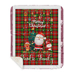 Personalized Gift Tartan Plaid Blanket Clan Fairlie With Funny Santa Snowman Reindeer Merry Christmas Gift Sherpa Blanket, blue plaid sherpa blanket,blue tartan sherpa blanket,Buchan,buffalo plaid sherpa blanket,christmas sherpa blanket,Christmas Throw Blanket