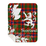 Sherpa Blanket - Tartan Blanket Thistle and Lion Scottish Clan Nithsdale Plaid Blanket, plaid sherpa blanket queen,purple sherpa blanket,queen sherpa blanket,queen size sherpa blanket,red sherpa blanket,scottish tartan blankets,sherpa blanket,sherpa christmas blanket