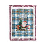 Personalized Gift Tartan Plaid Blanket Clan Stewart Muted Blue With Funny Santa Snowman Reindeer Merry Christmas Fleece Blanket, Home Living Room, Plaid Blanket, Tartan Blanket, Scottish Blanket, Buffalo fleece blanket, Christmas Blanket