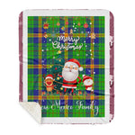 Personalized Gift Tartan Plaid Blanket Clan New Mexico With Funny Santa Snowman Reindeer Merry Christmas Gift Sherpa Blanket, blue plaid sherpa blanket,blue tartan sherpa blanket,Buchan,buffalo plaid sherpa blanket,christmas sherpa blanket,Christmas Throw Blanket
