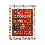 Personalized Gift Tartan Plaid Blanket Clan Hepburn With Christmas Cookie Baking Crew Christmas Gift Blanket, Plaid Blanket, Christmas Fleece Blanket, Christmas Blanket, Tartan Blanket, Scottish Blanket, Scotland Blanket, Family Name Blanket, Custom Blanket, Personalized Blanket