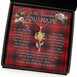 To My Beautiful Soulmate Sunflower Necklace In Your Eyes I Have Found My Home Clan MacIver Tartan Jewelry For Girlfriend, Tartan Sunflower Pendant Necklace, Scottish Tartan Jewelry, valentine necklace, necklace girlfriend, necklace for wife, cute necklaces for girlfriend, jewelry for girlfriend, to my soulmate necklace, to my future wife necklace