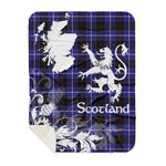 Sherpa Blanket - Tartan Blanket Thistle and Lion Scottish Clan Dunlop Plaid Blanket, plaid sherpa blanket queen,purple sherpa blanket,queen sherpa blanket,queen size sherpa blanket,red sherpa blanket,scottish tartan blankets,sherpa blanket,sherpa christmas blanket