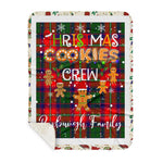 Personalized Gift Tartan Plaid Blanket Clan Roxburgh With Christmas Cookie Baking Crew Christmas Gift Sherpa Blanket, tartan sherpa blanket,buffalo plaid sherpa blanket,christmas sherpa blanket,Christmas Throw Blanket,green plaid sherpa blanket,green sherpa blanket